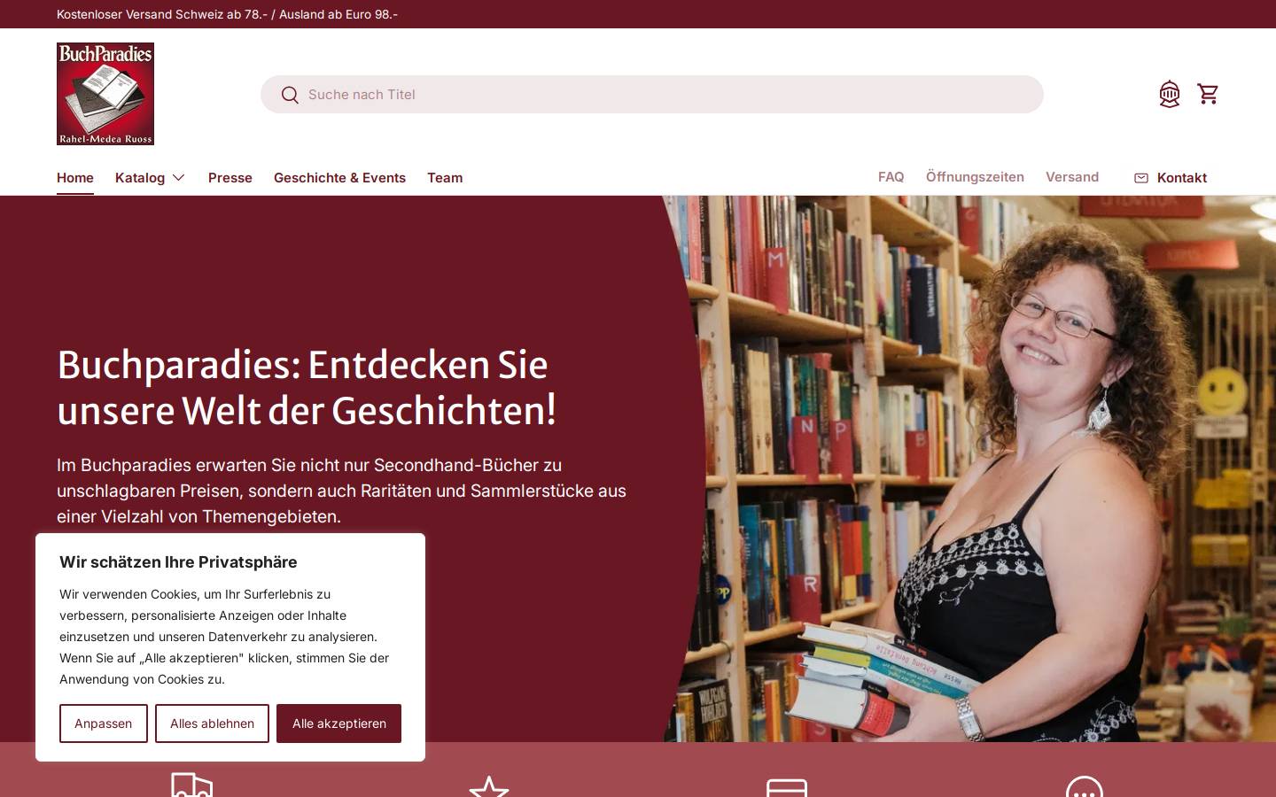 buchparadies-ruoss.com homepage screenshot