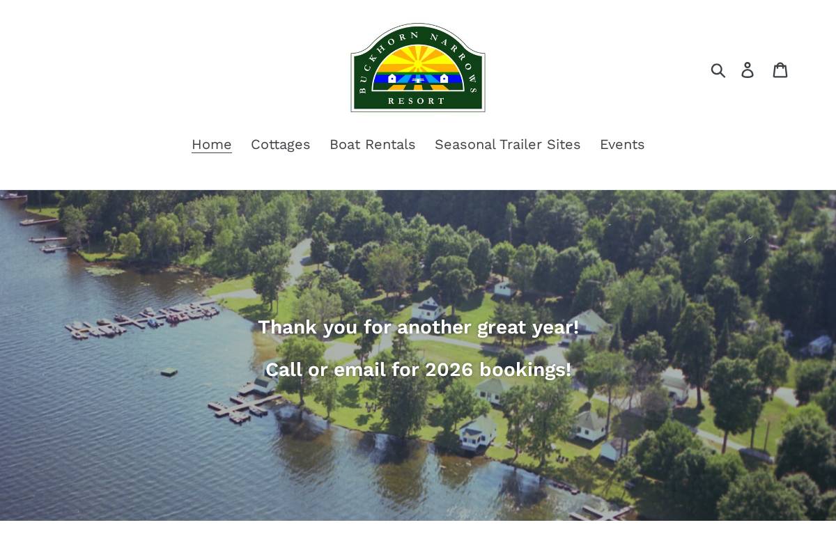 buckhornnarrows.com homepage screenshot