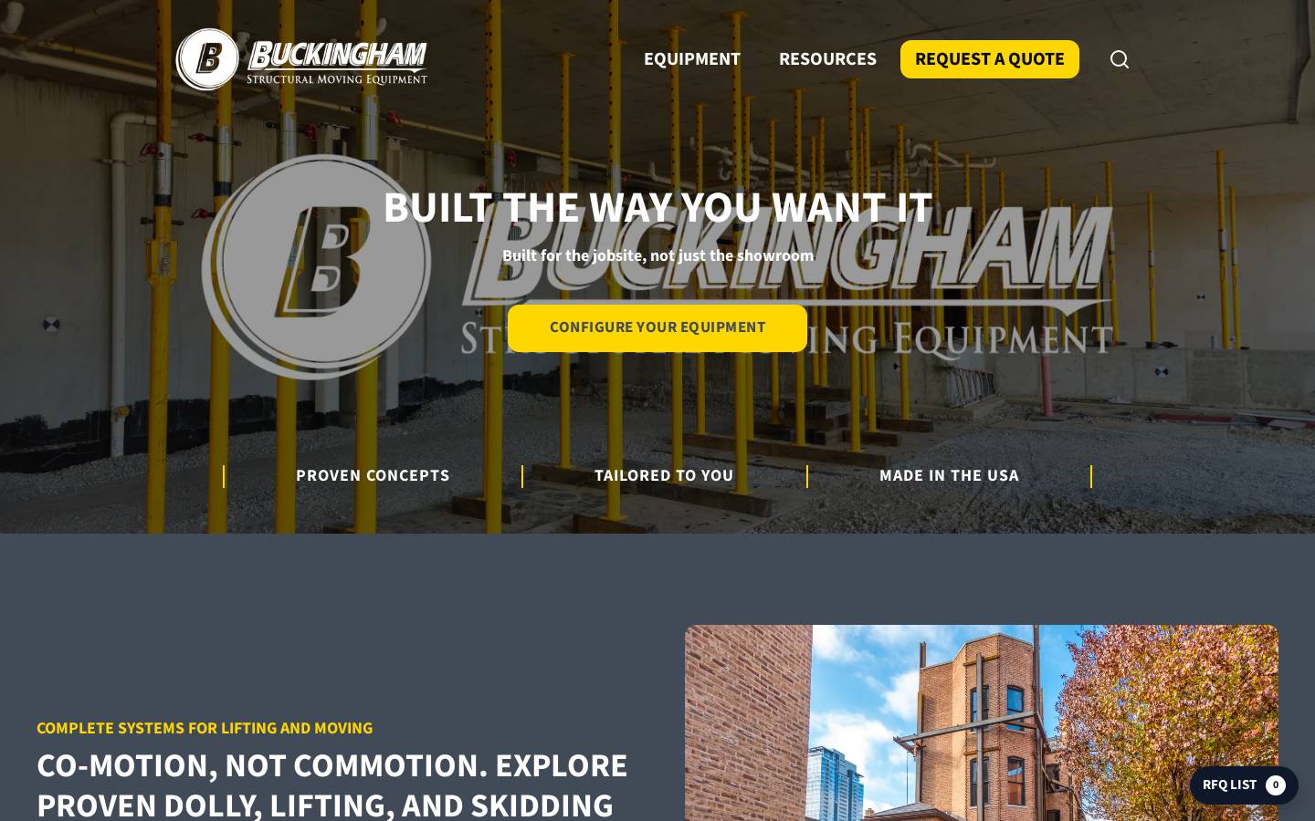 buckinghamequipment.com homepage screenshot
