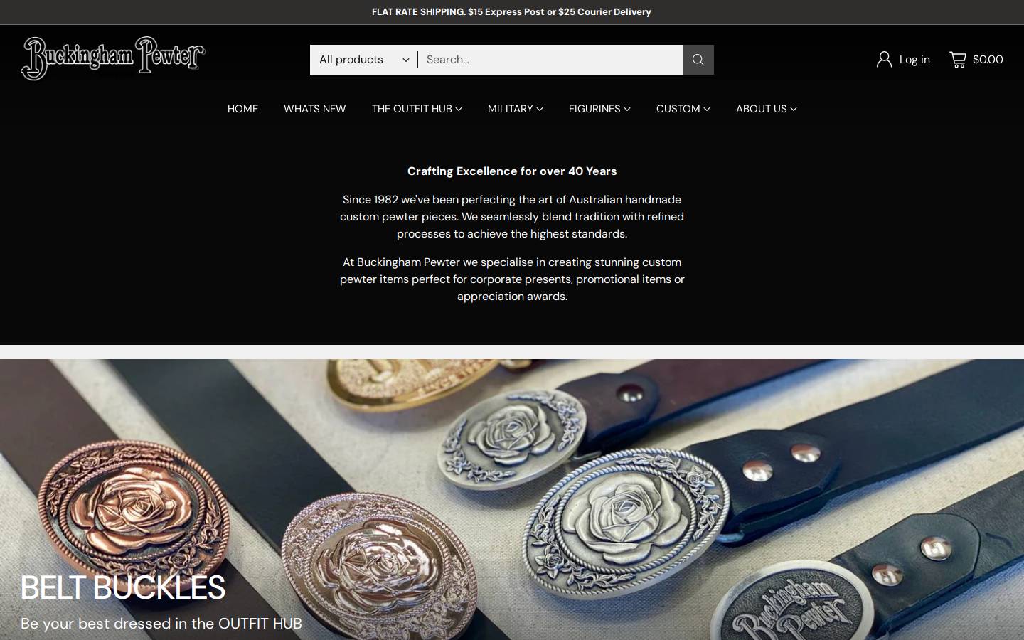 buckinghampewter.com.au homepage screenshot