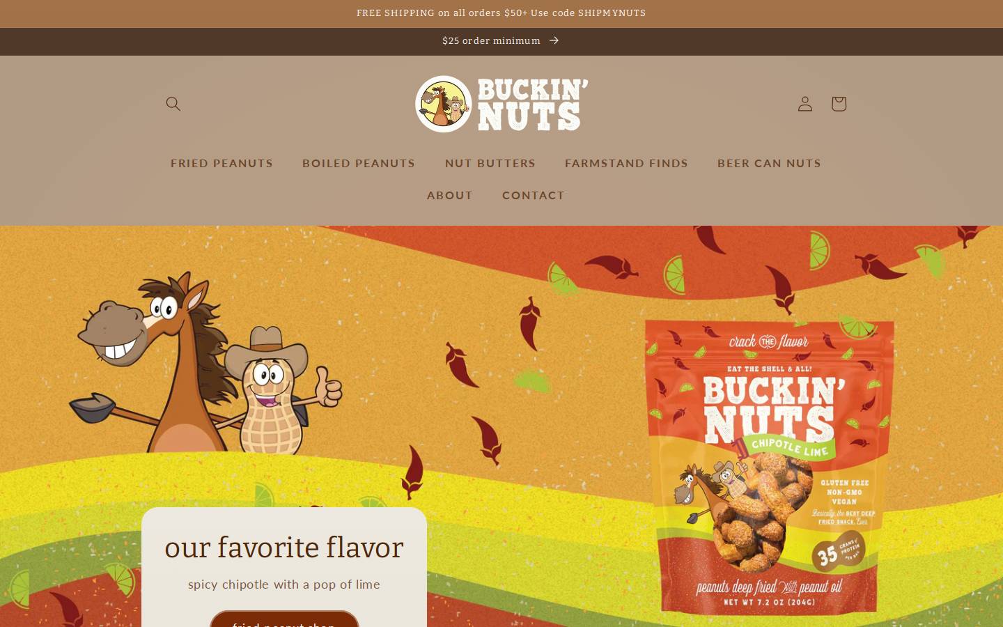 buckinnuts.com homepage screenshot
