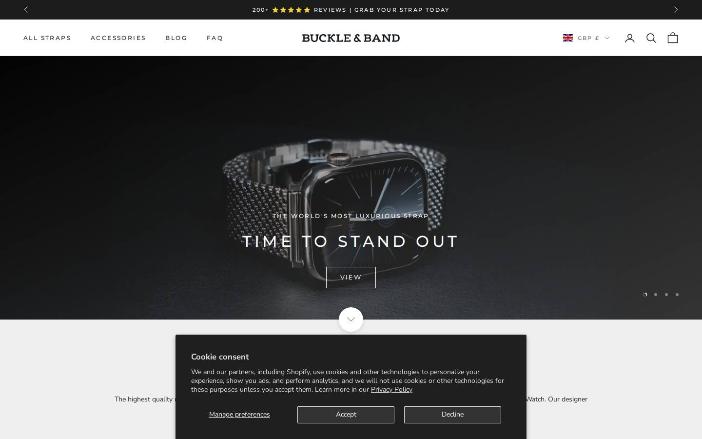 Buckle & Band - Bands for Apple Watch homepage screenshot