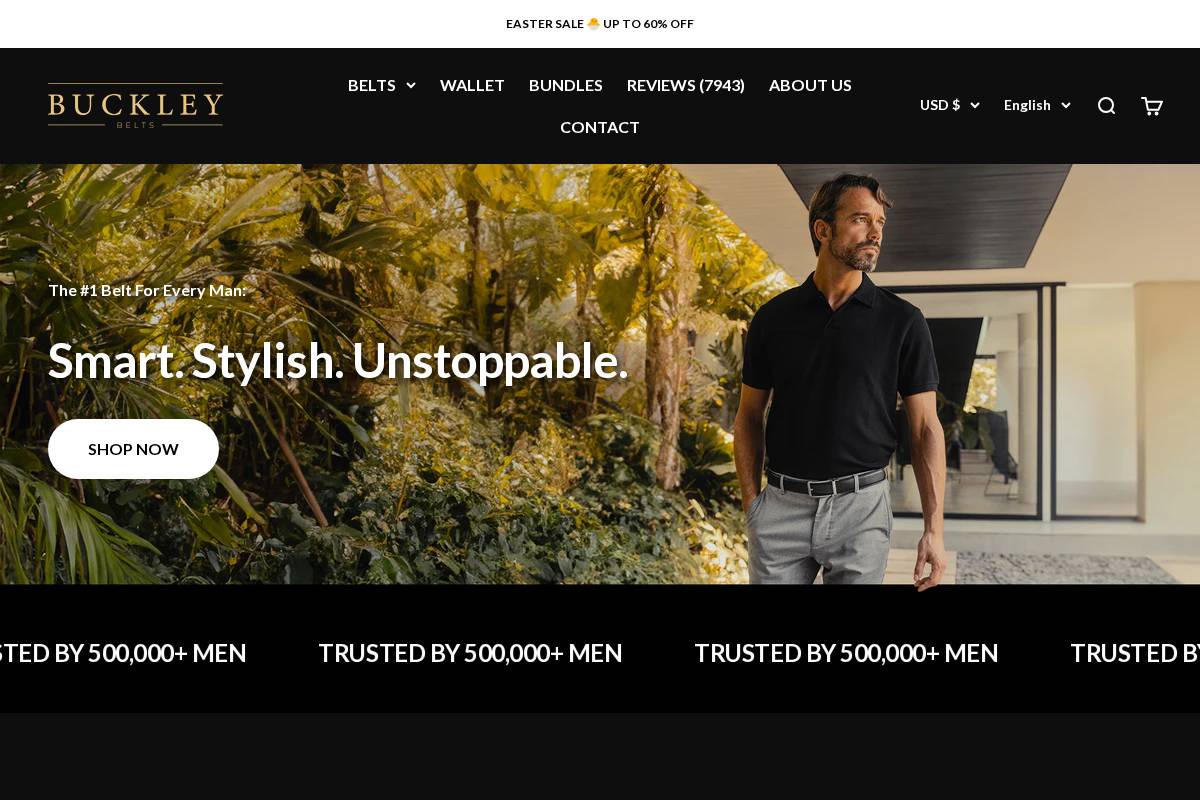 Buckley Belts homepage screenshot