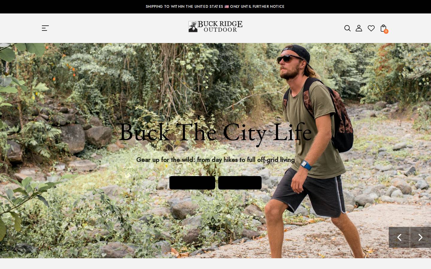 buckridgeoutdoor.com homepage screenshot