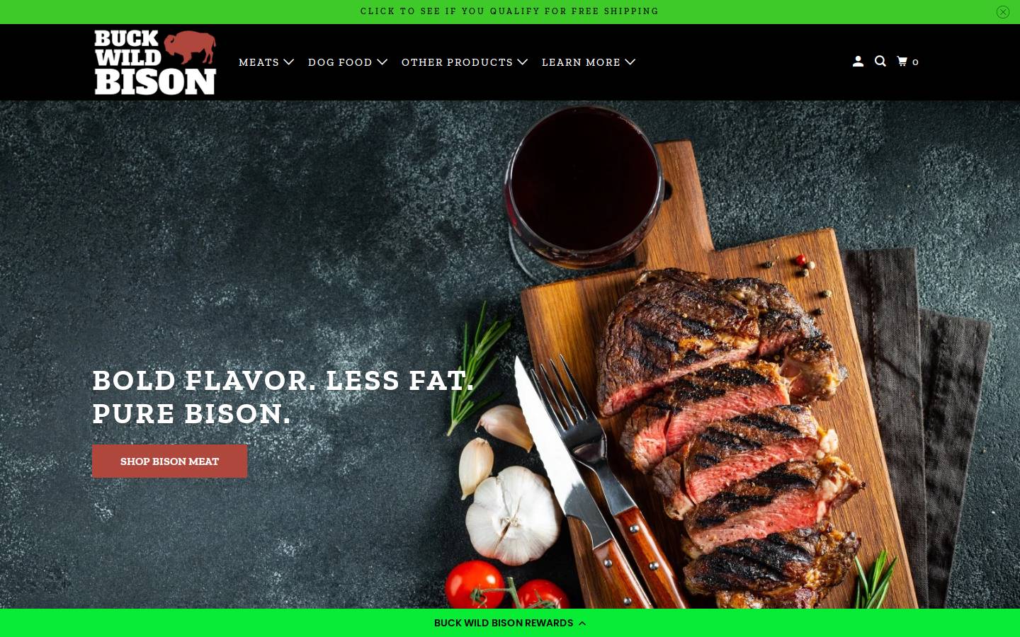 buckwildbison.com homepage screenshot
