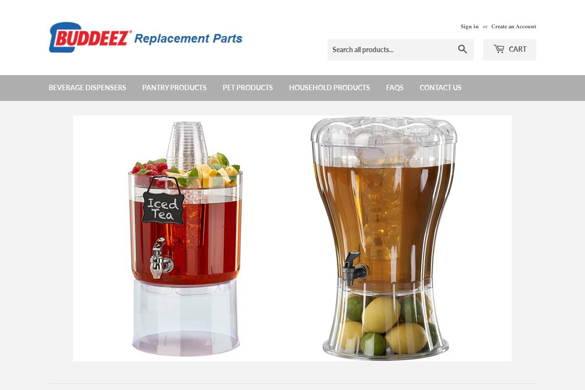 buddeezreplacements.com homepage screenshot