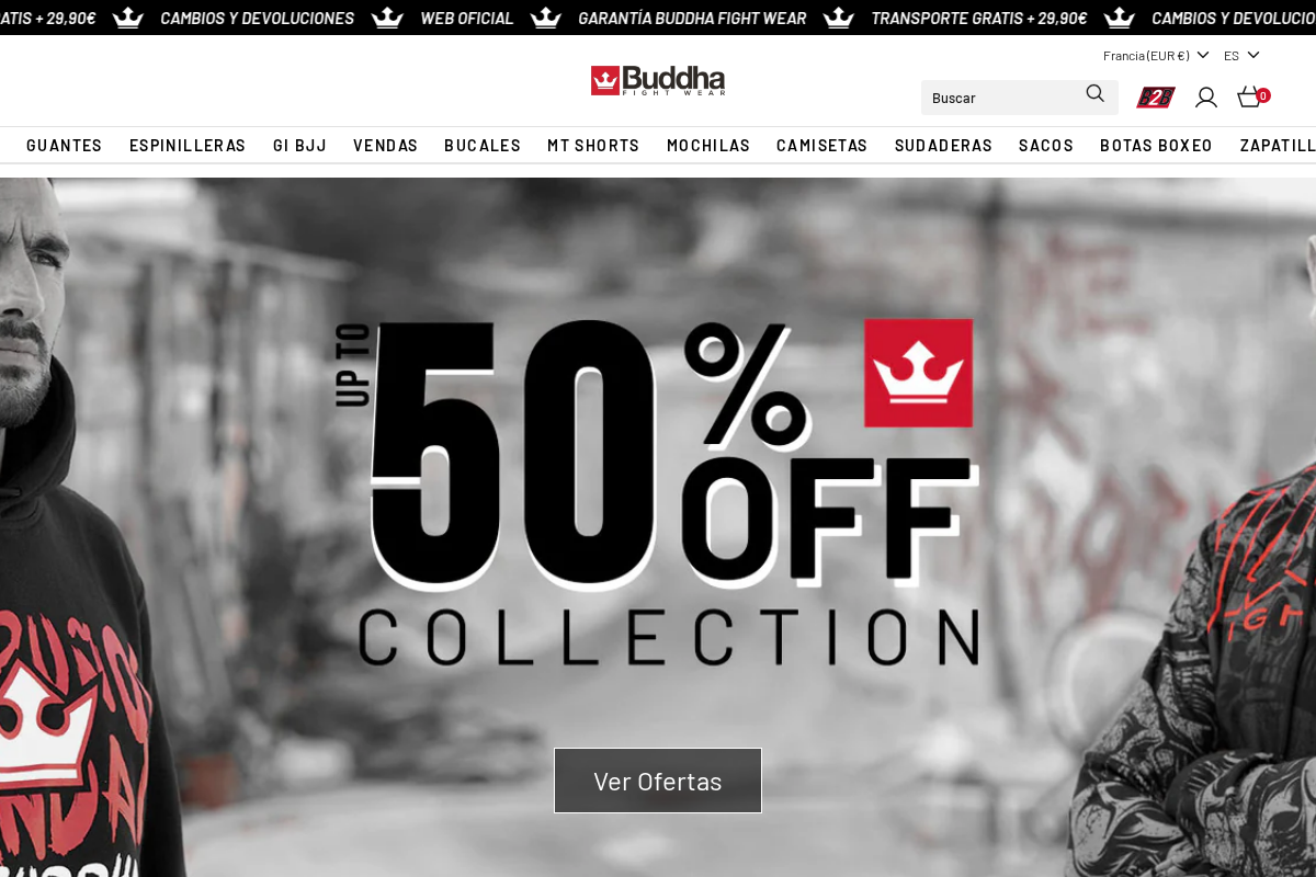 buddhafightwear.com homepage screenshot