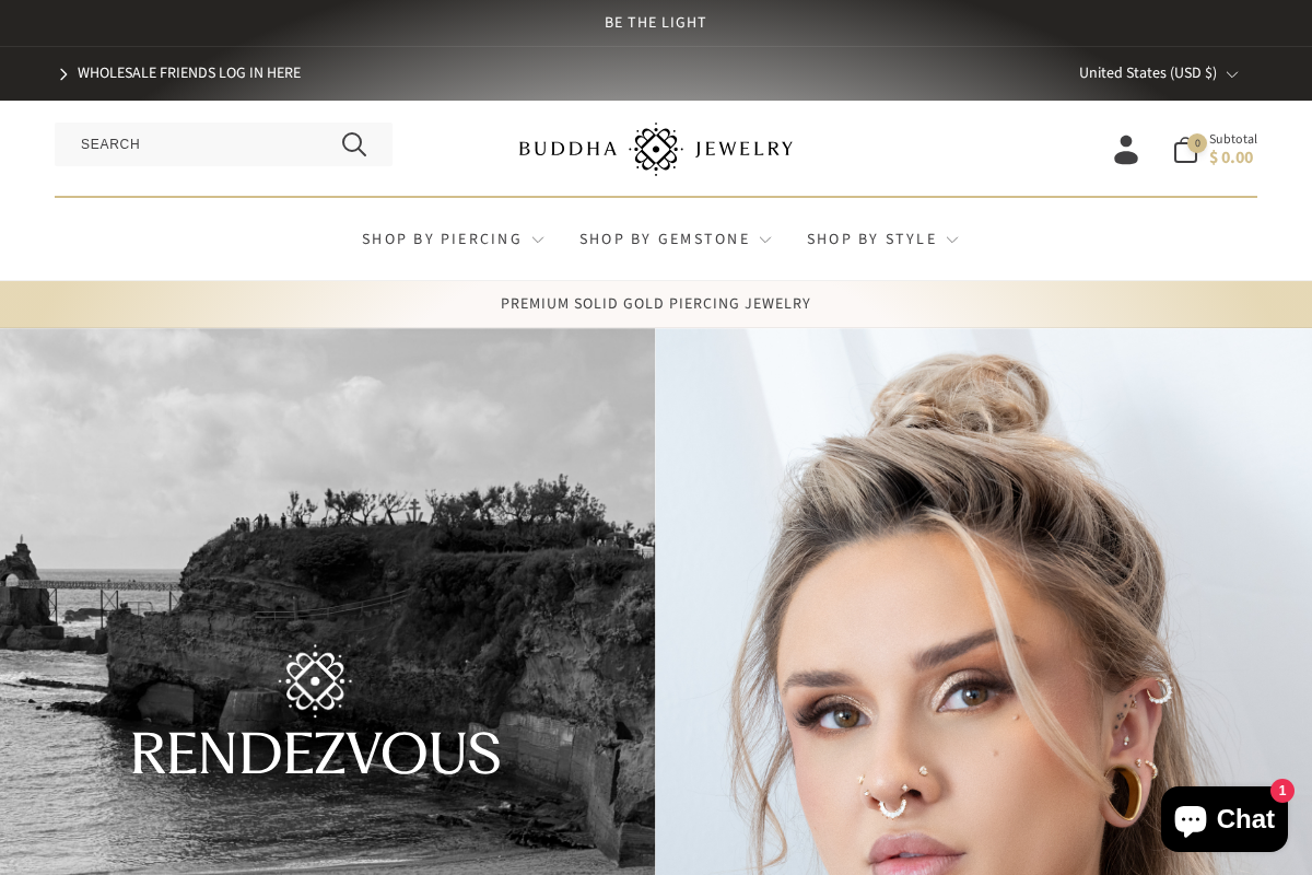 Buddhajewelry homepage screenshot