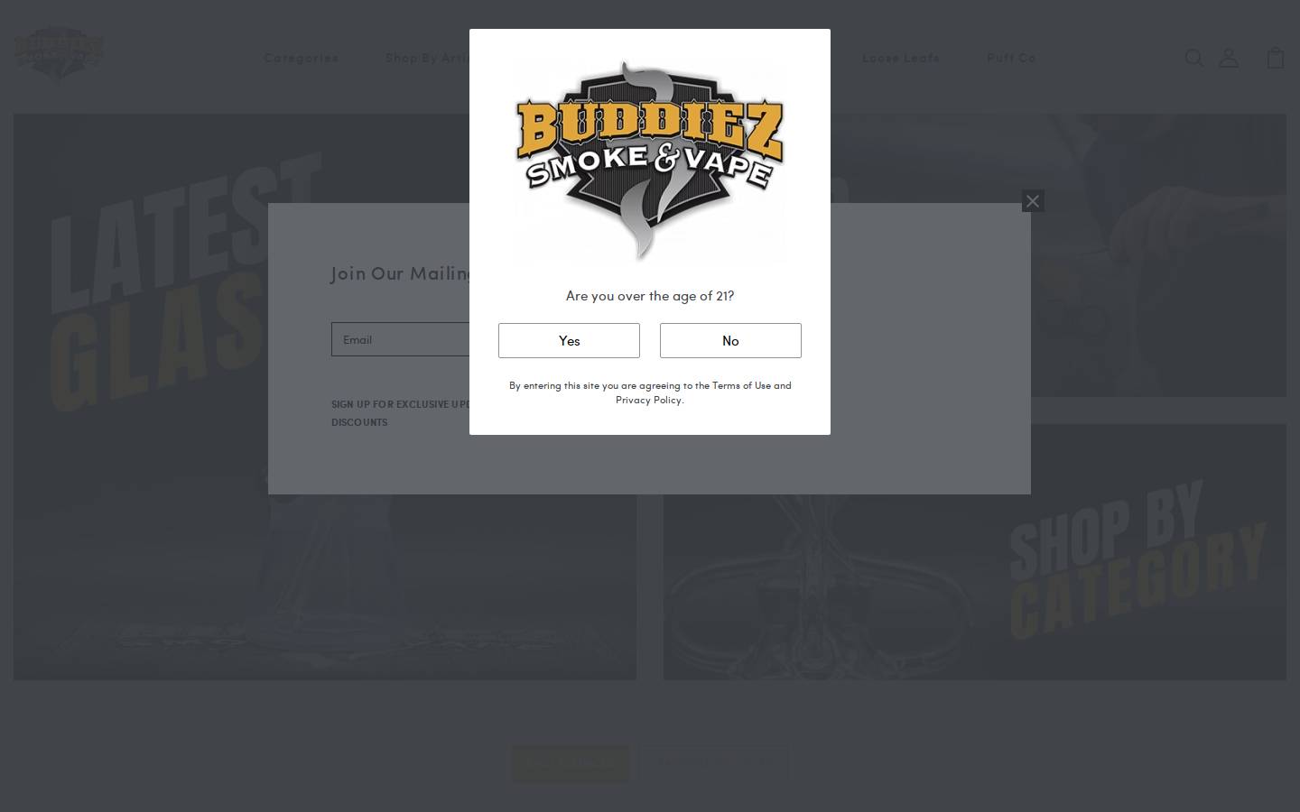 buddiezgallery.com homepage screenshot