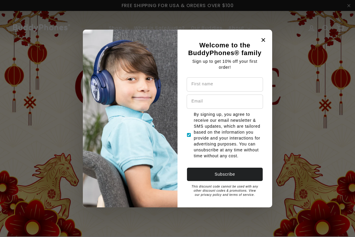 BuddyPhones homepage screenshot
