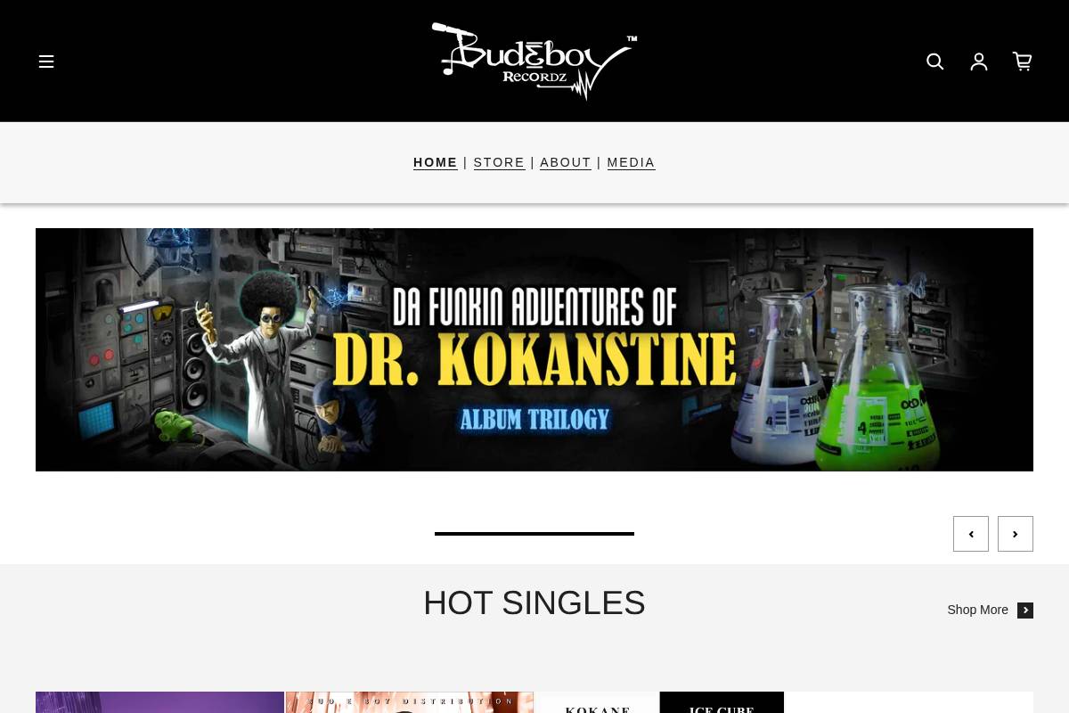 budeboymusic.com homepage screenshot