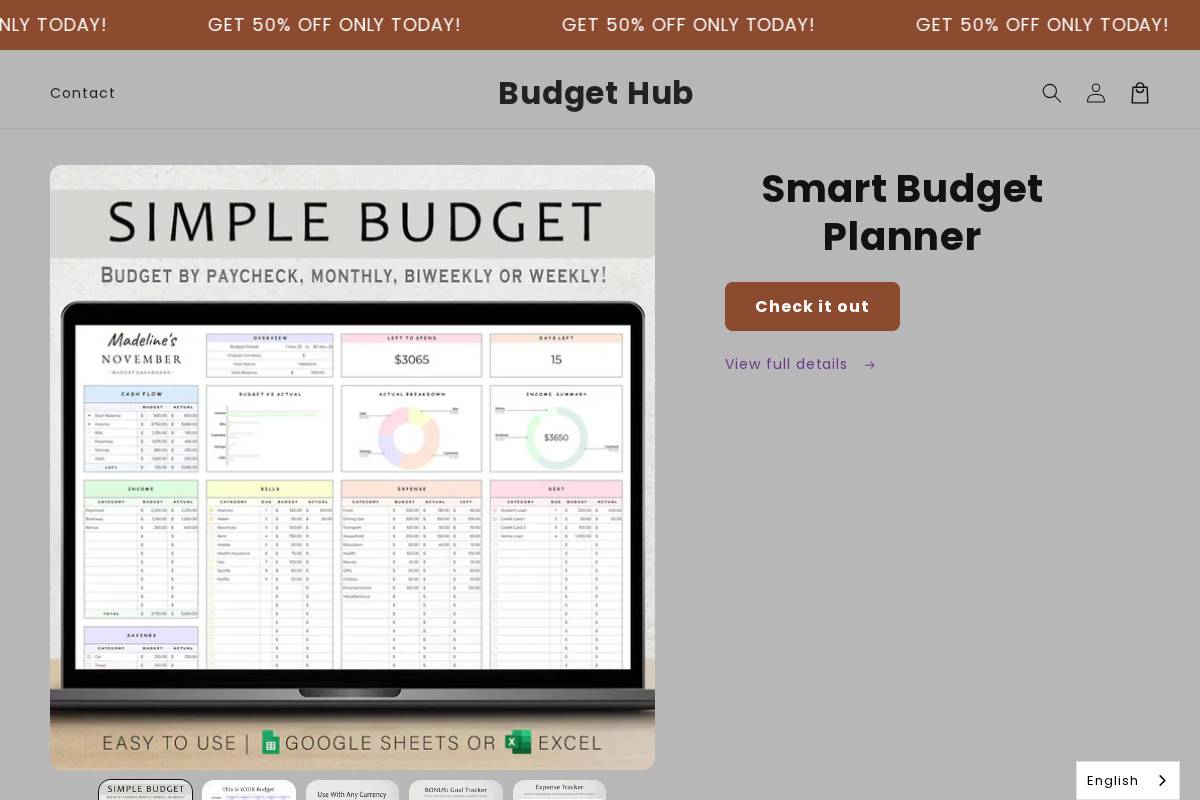 budethub.com homepage screenshot