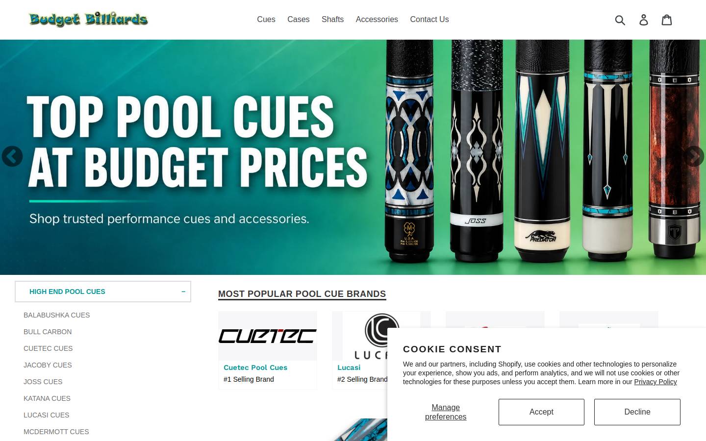 Budgetcues homepage screenshot