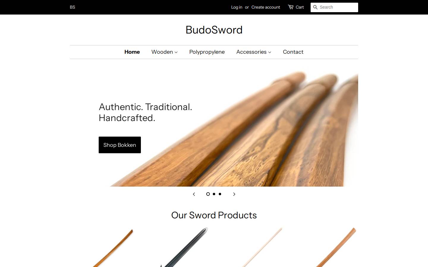 budosword.com homepage screenshot