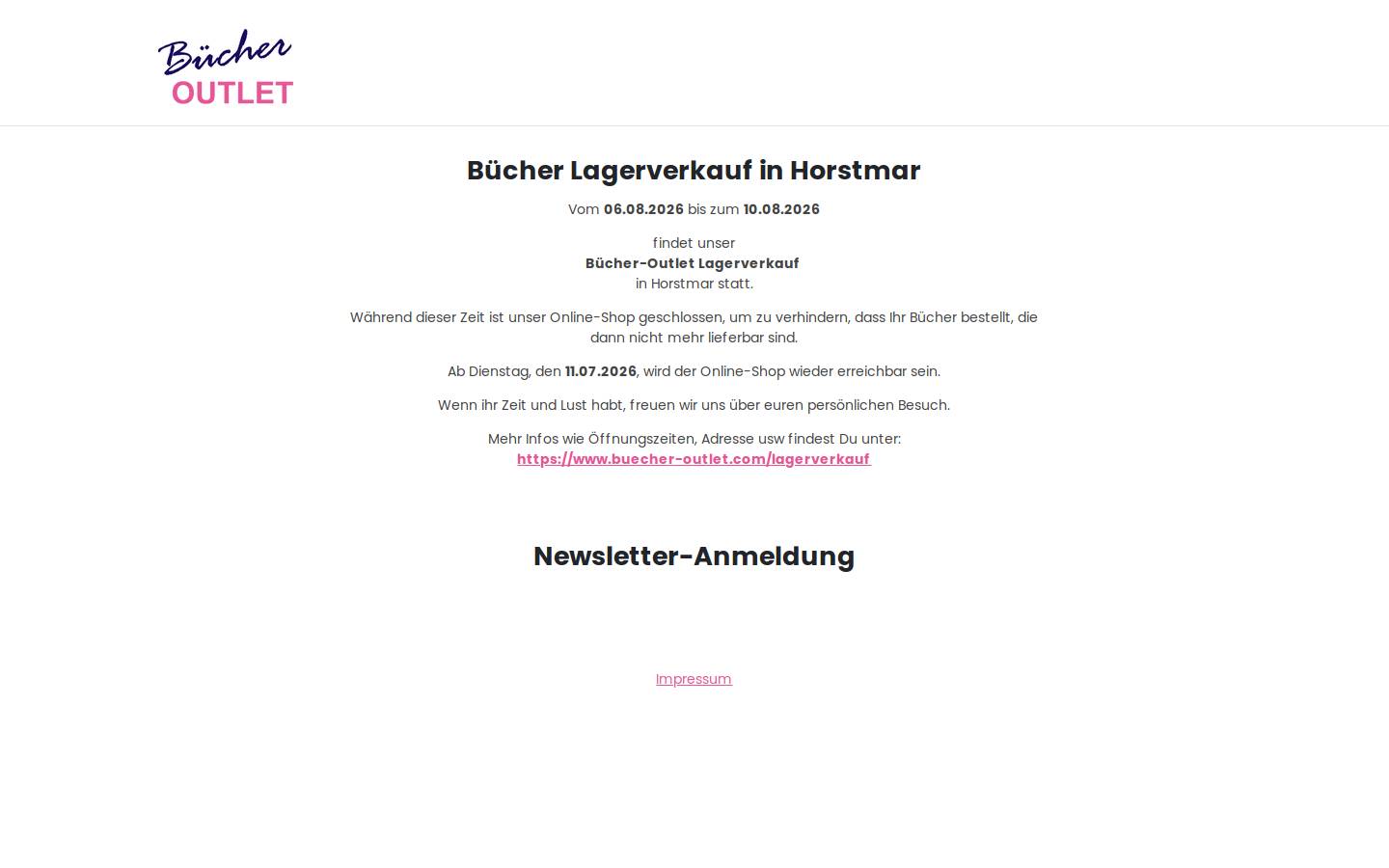buecher-outlet.net homepage screenshot