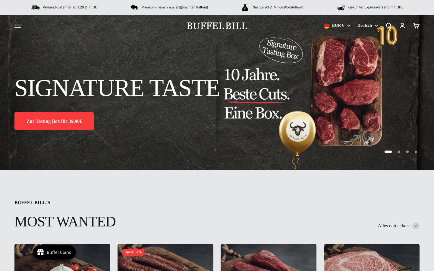 bueffelbill.com homepage screenshot
