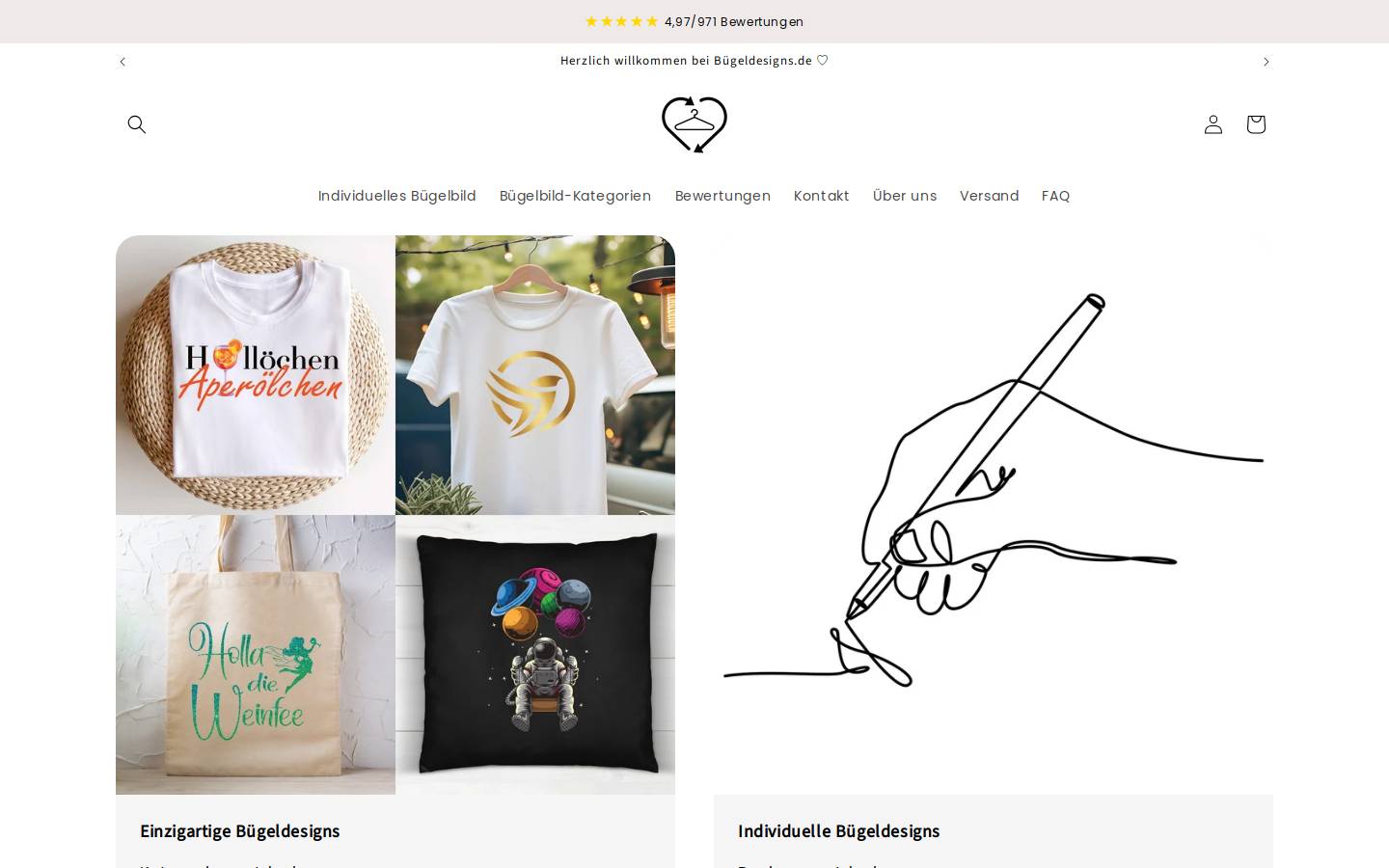 Buegeldesigns homepage screenshot