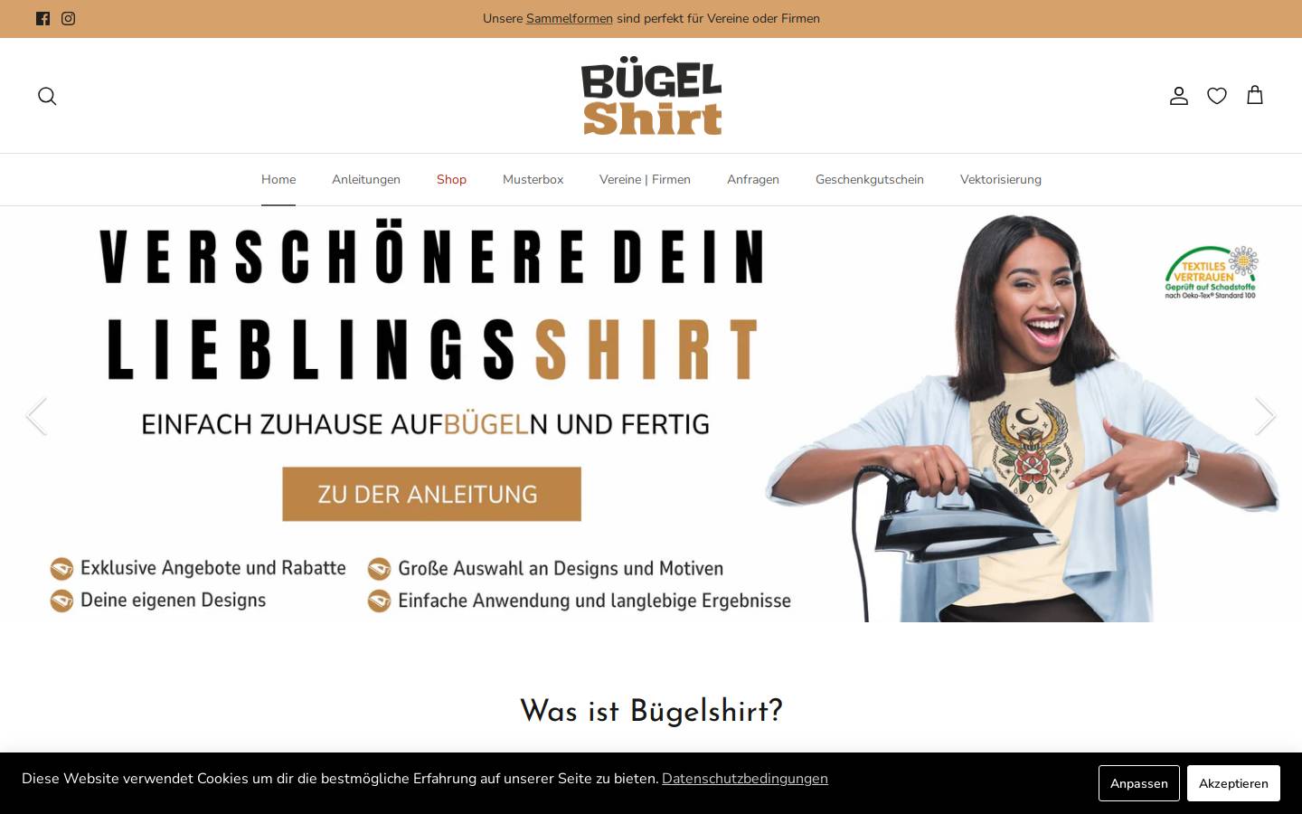 buegelshirt.de homepage screenshot