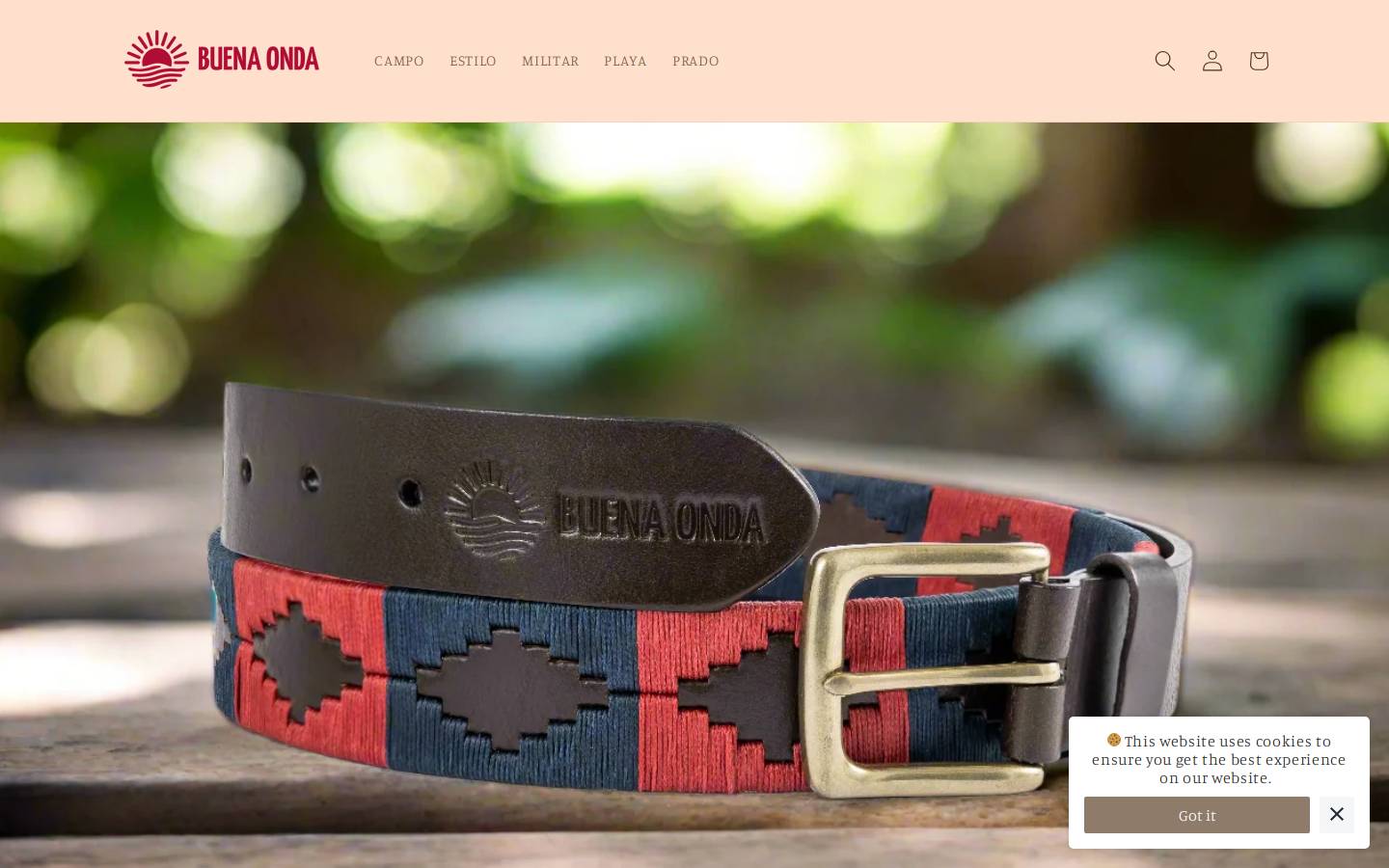 buenaondabelts.com homepage screenshot