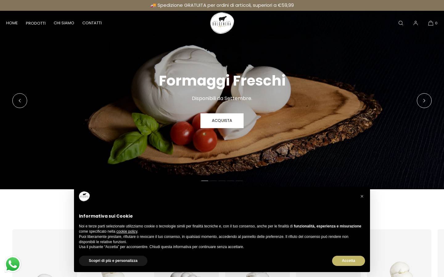 Bufaladolcenera homepage screenshot