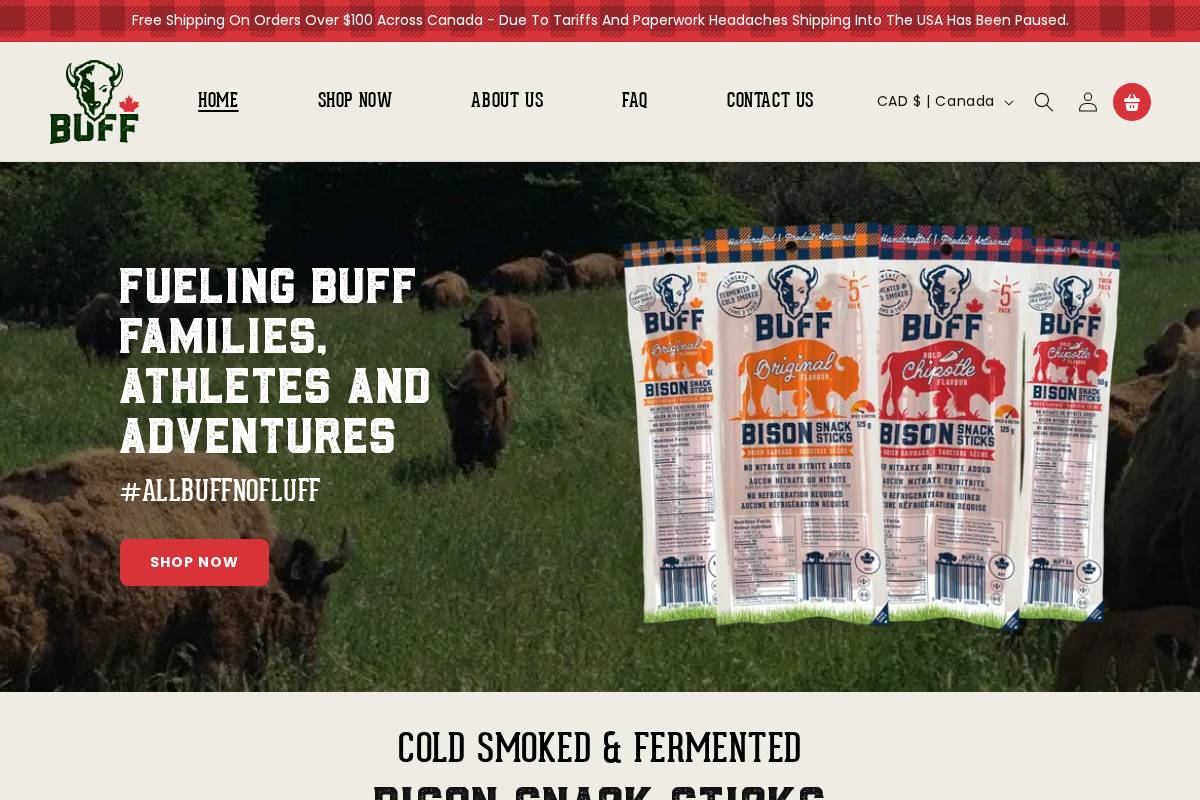 BUFF® homepage screenshot