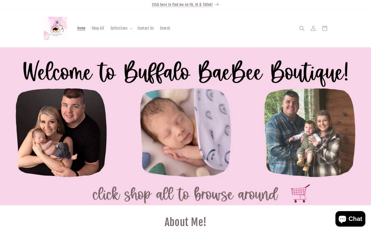 buffalobaebeeboutique.com homepage screenshot