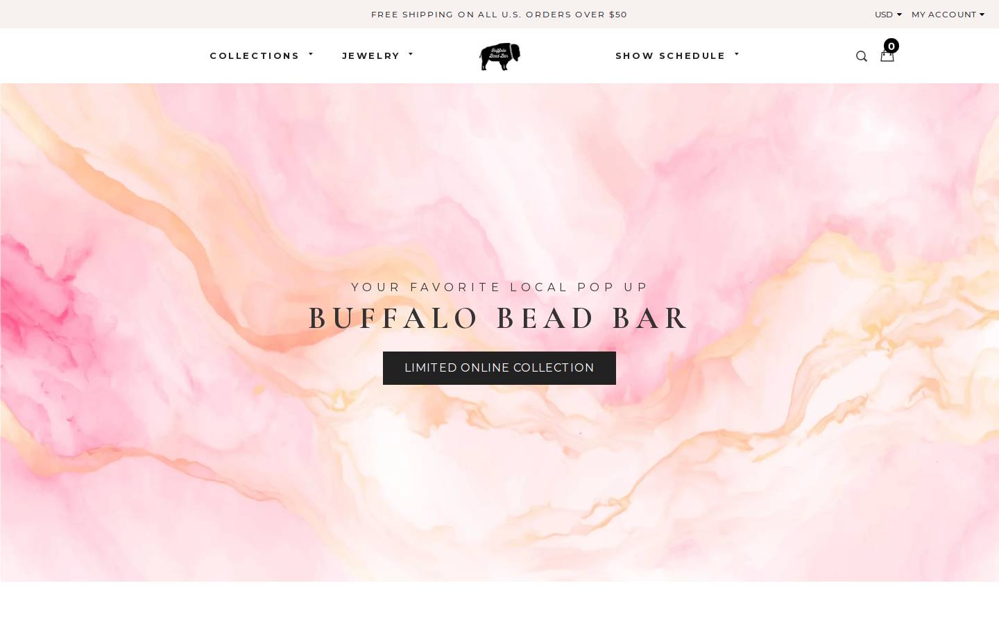 buffalobeadbar.com homepage screenshot