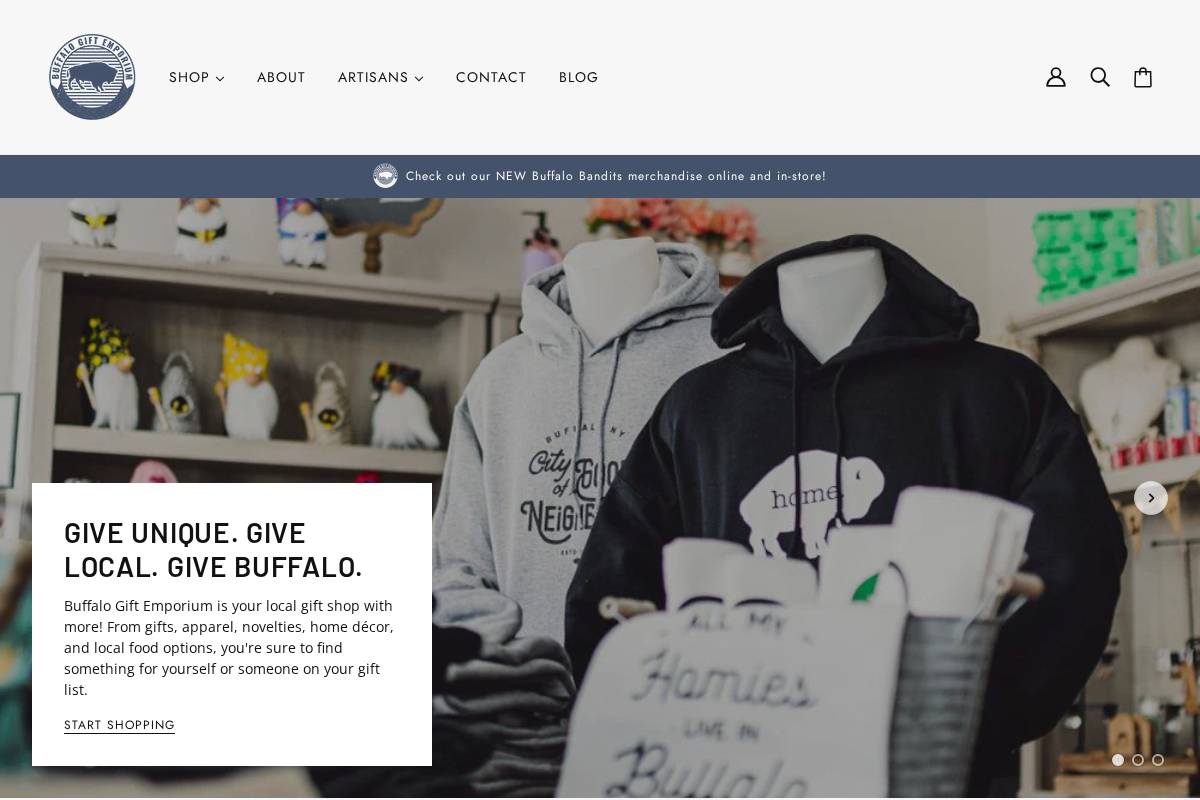 buffalogiftemporium.com homepage screenshot