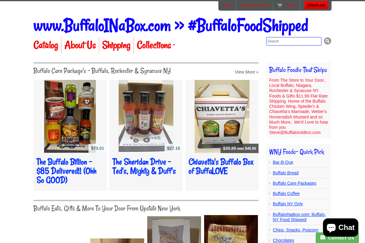 buffaloinabox.com homepage screenshot