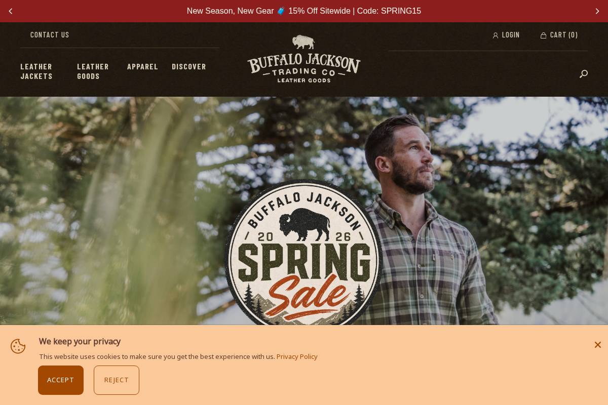 Buffalo Jackson Trading Co. homepage screenshot