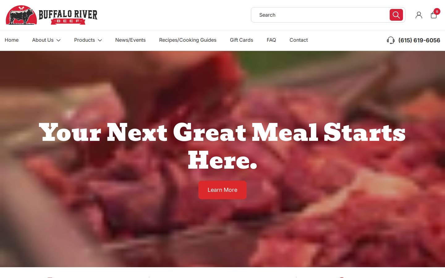 buffaloriverbeef.com homepage screenshot