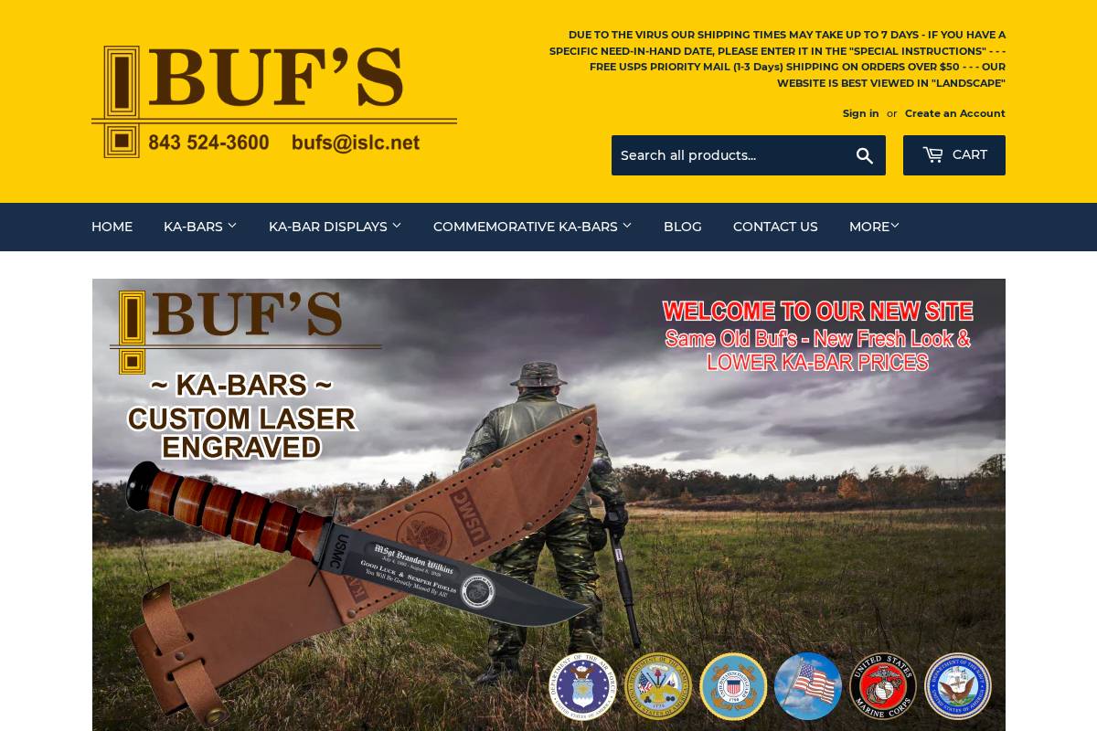 bufs.com homepage screenshot