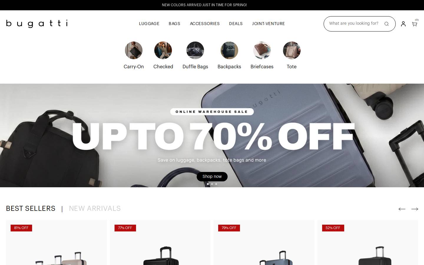 bugatticollections.com homepage screenshot