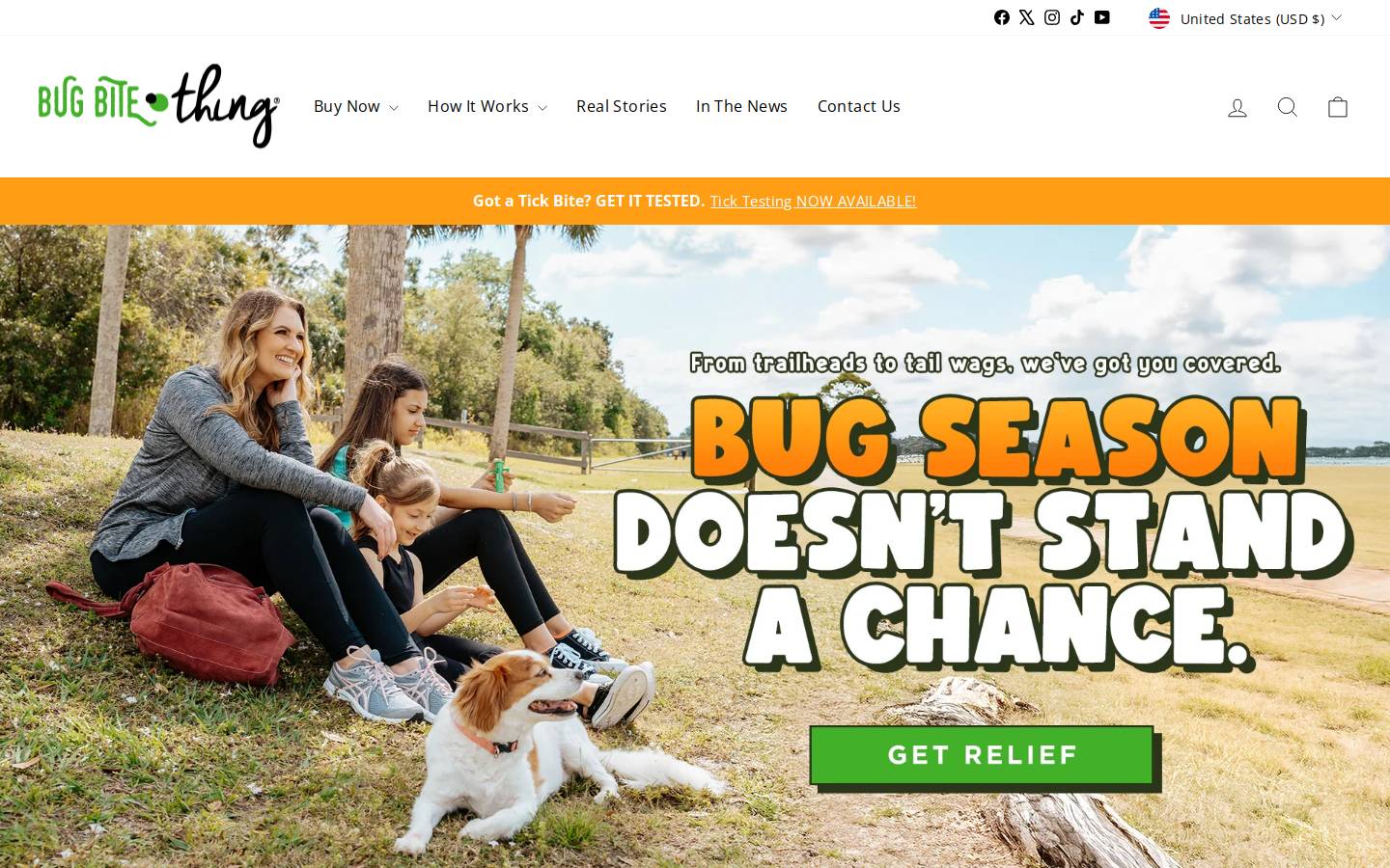 bugbitething.com homepage screenshot