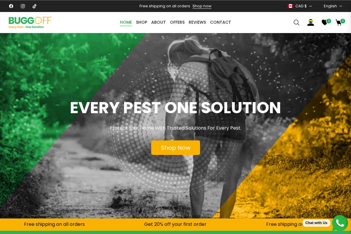 buggoff.ca homepage screenshot