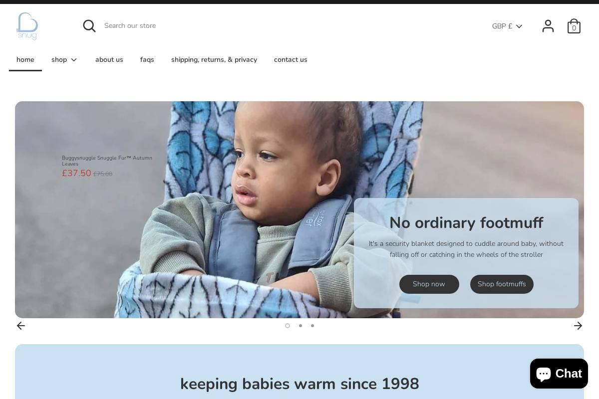 buggysnuggle.co.uk homepage screenshot