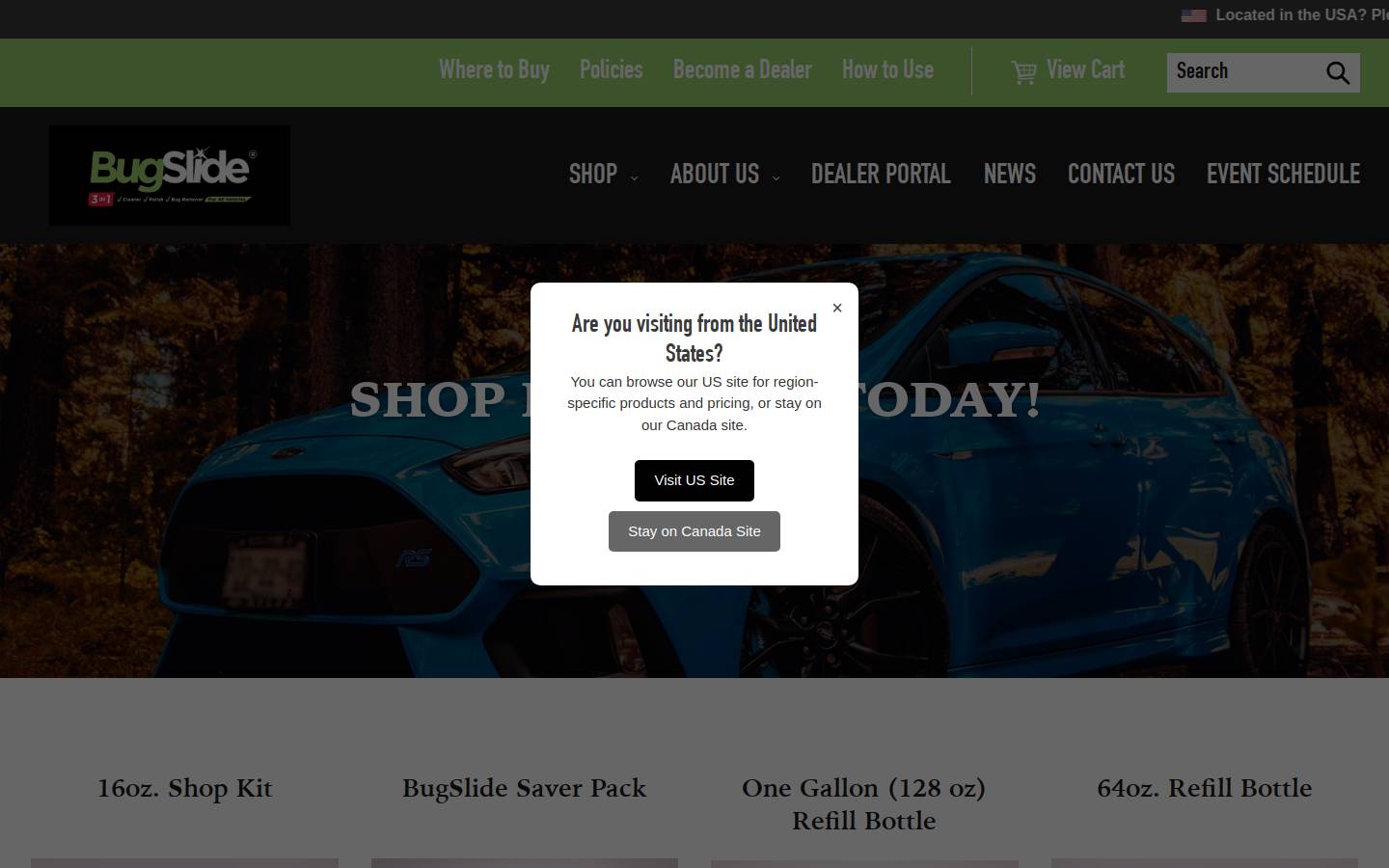 bugslide.ca homepage screenshot