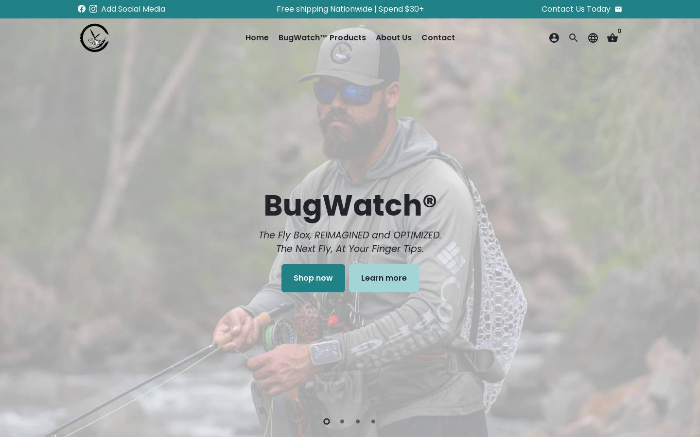 bugwatchflyfishing.com homepage screenshot