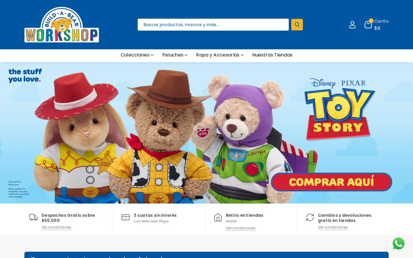 Build-A-Bear Workshop homepage screenshot