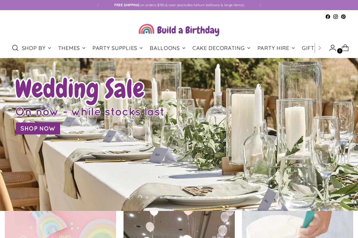 Build a Birthday NZ homepage screenshot