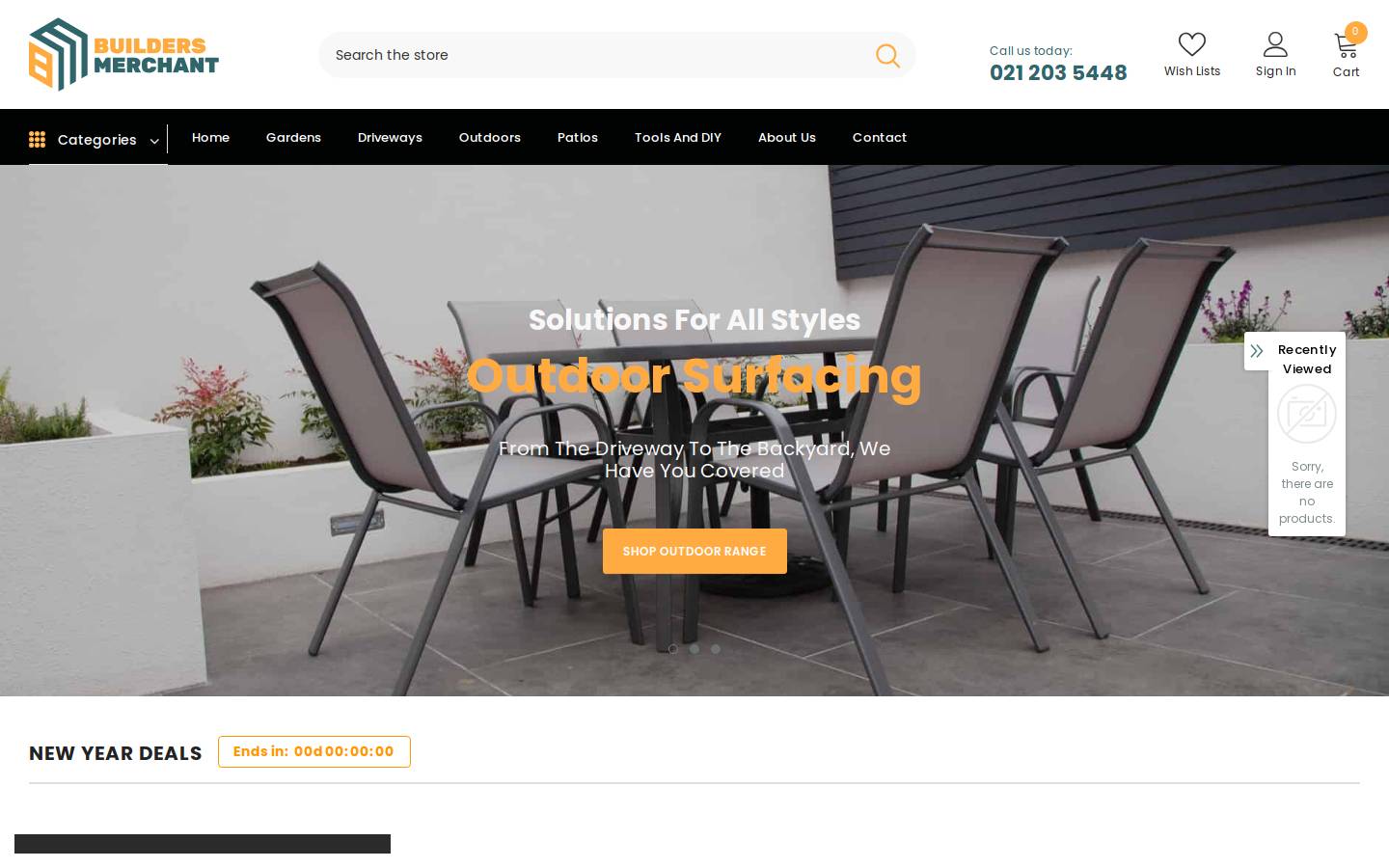 buildersmerchant.co.za homepage screenshot