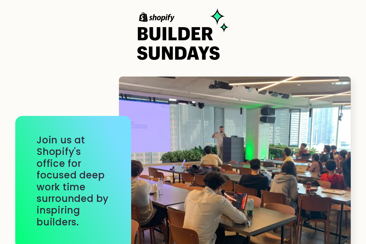 Builder Sundays homepage screenshot