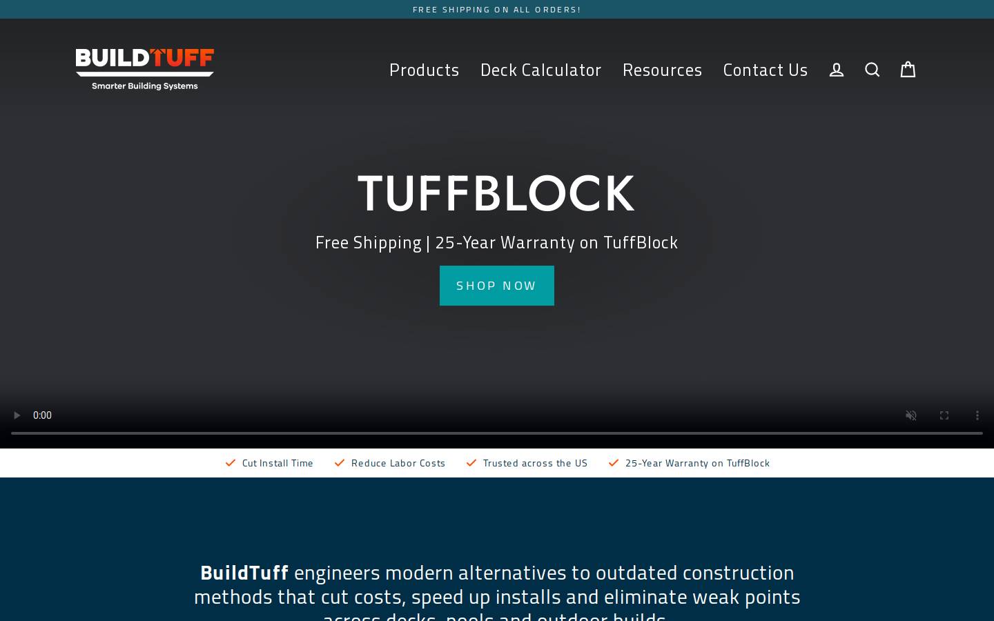 buildtuff.com homepage screenshot