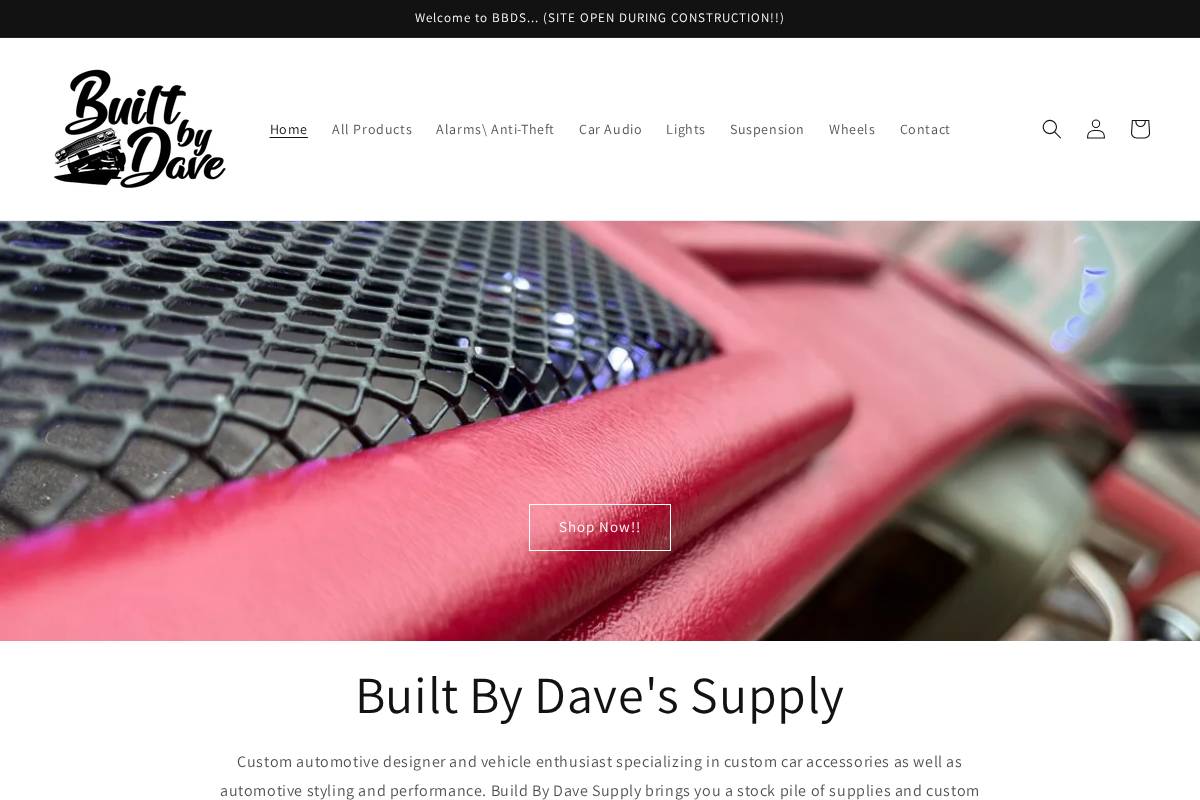 builtbydavesupply.com homepage screenshot