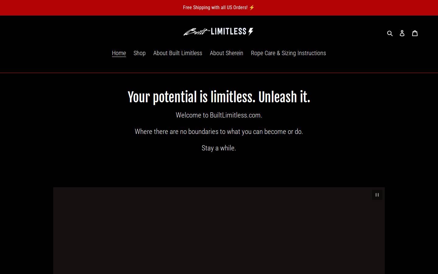 builtlimitless.com homepage screenshot