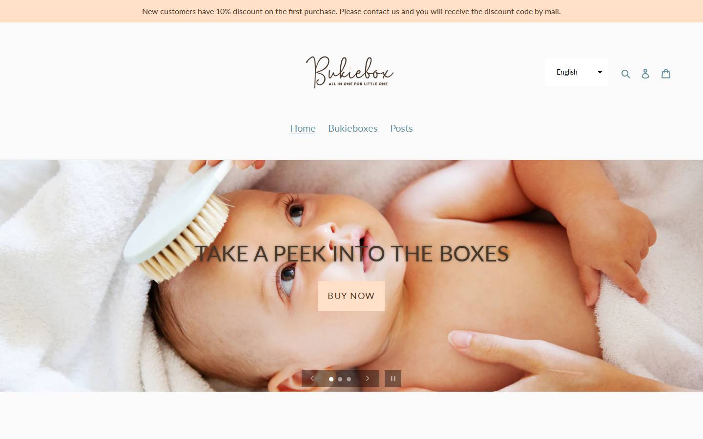 bukiebox.com homepage screenshot