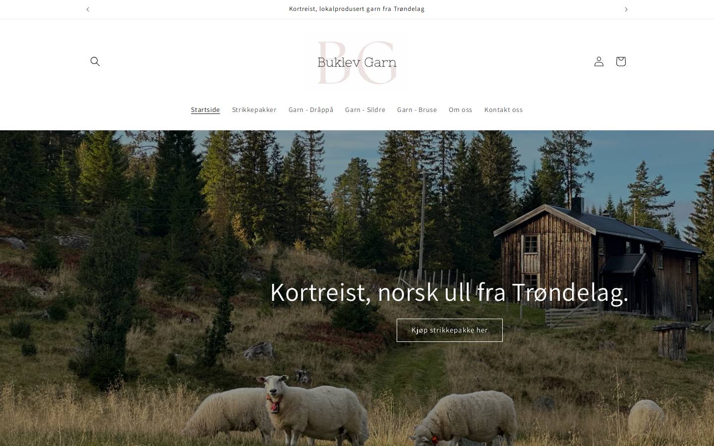 buklevgarn.no homepage screenshot