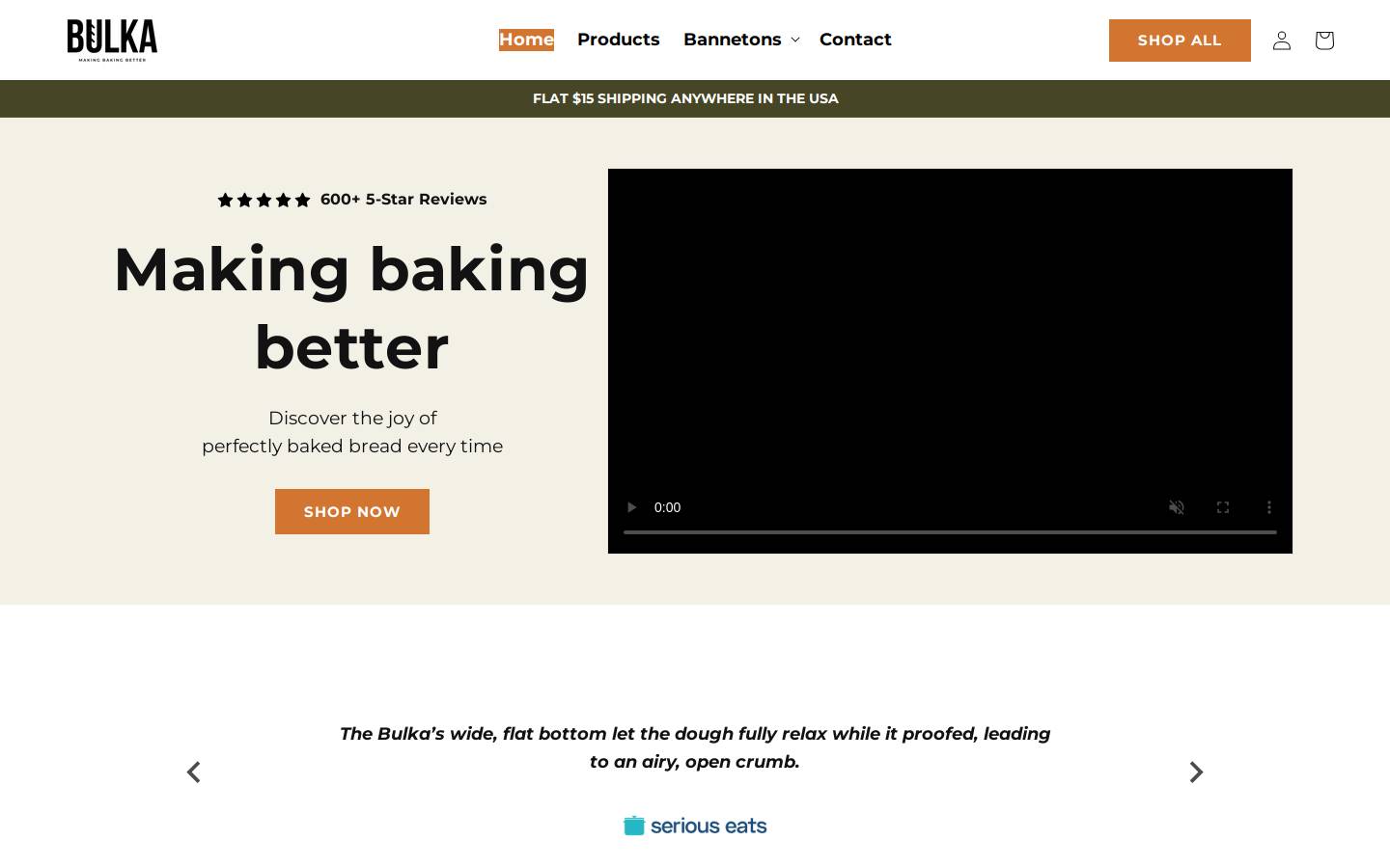 bulkabread.com homepage screenshot