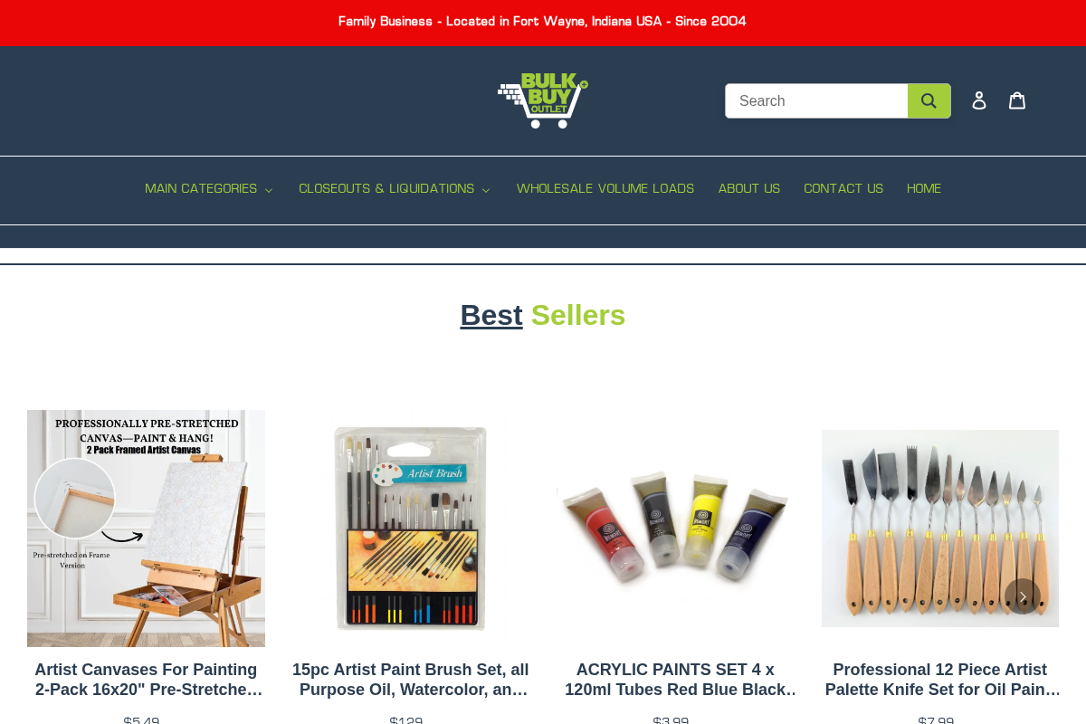Bulk Buy Outlet homepage screenshot