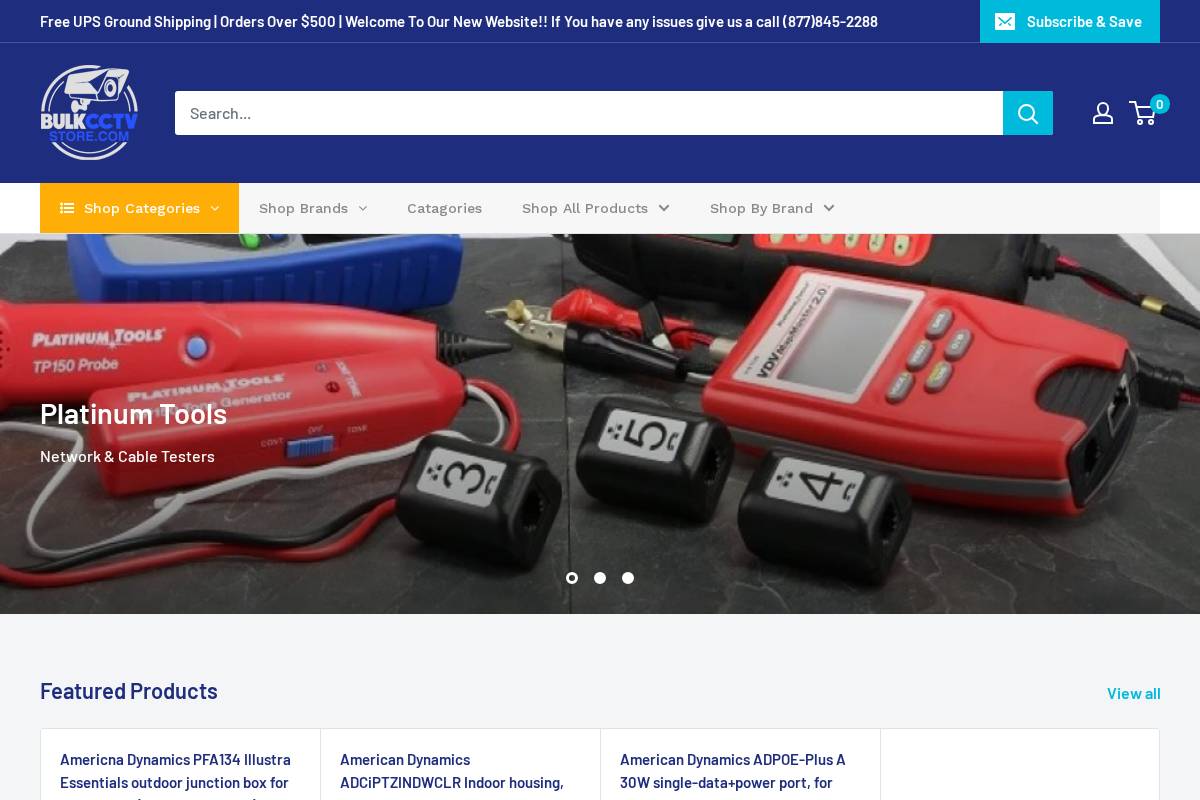 Bulk CCTV Store homepage screenshot